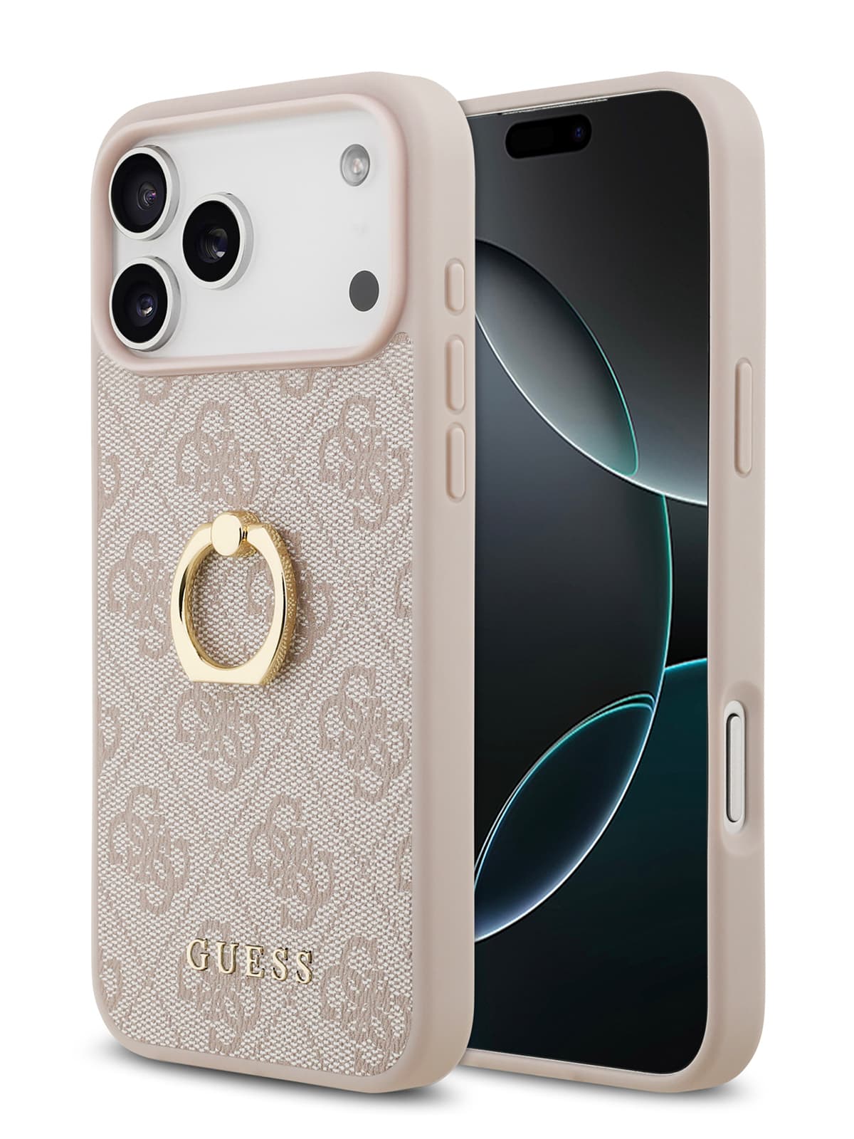 Чехол Guess PU 4G + Ring Hard Pink (iPhone 17 Pro Max)