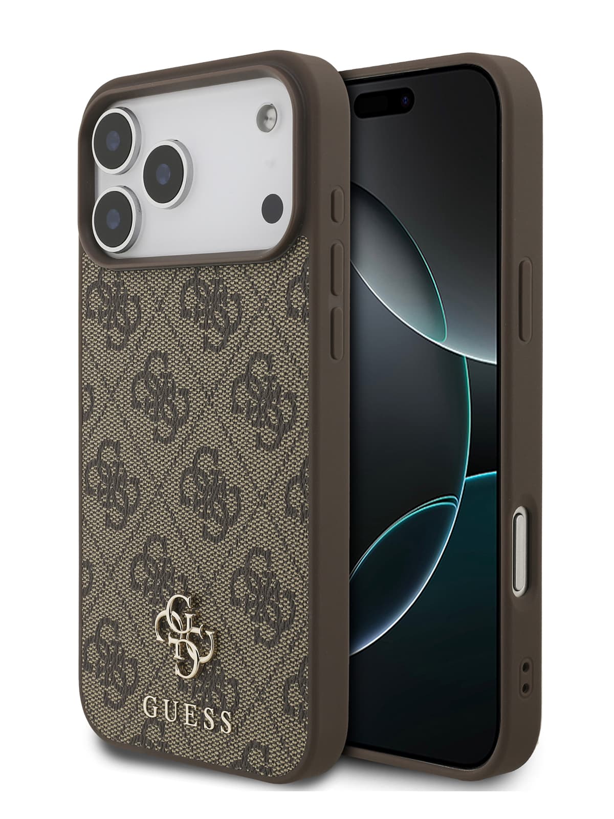 Чехол Guess PU 4G Small metal logo Hard Brown MagSafe (iPhone 17 Pro Max)